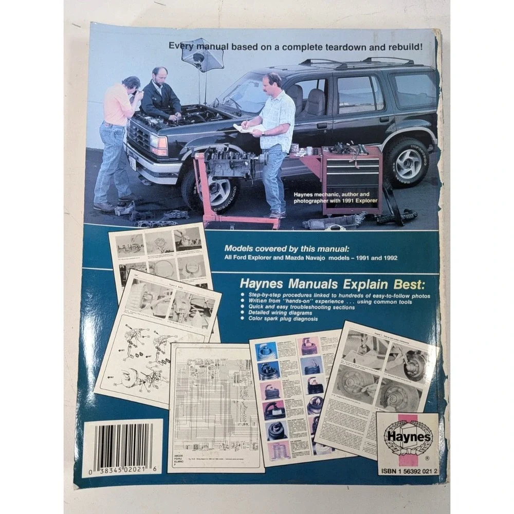 Haynes Ford Explorer Mazda Navajo 1991-1992 Repair Manual 2021 All Models